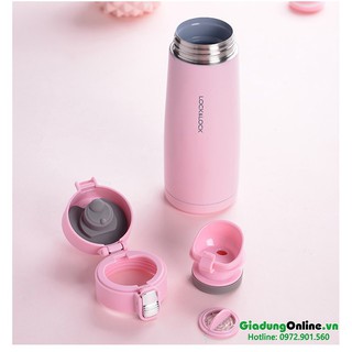 Bình Giữ Nhiệt Inox Lòng Phủ Sứ Macaron I.D Tumbler LHC3231 450ml màu hồng chính hãng Lock&Lock