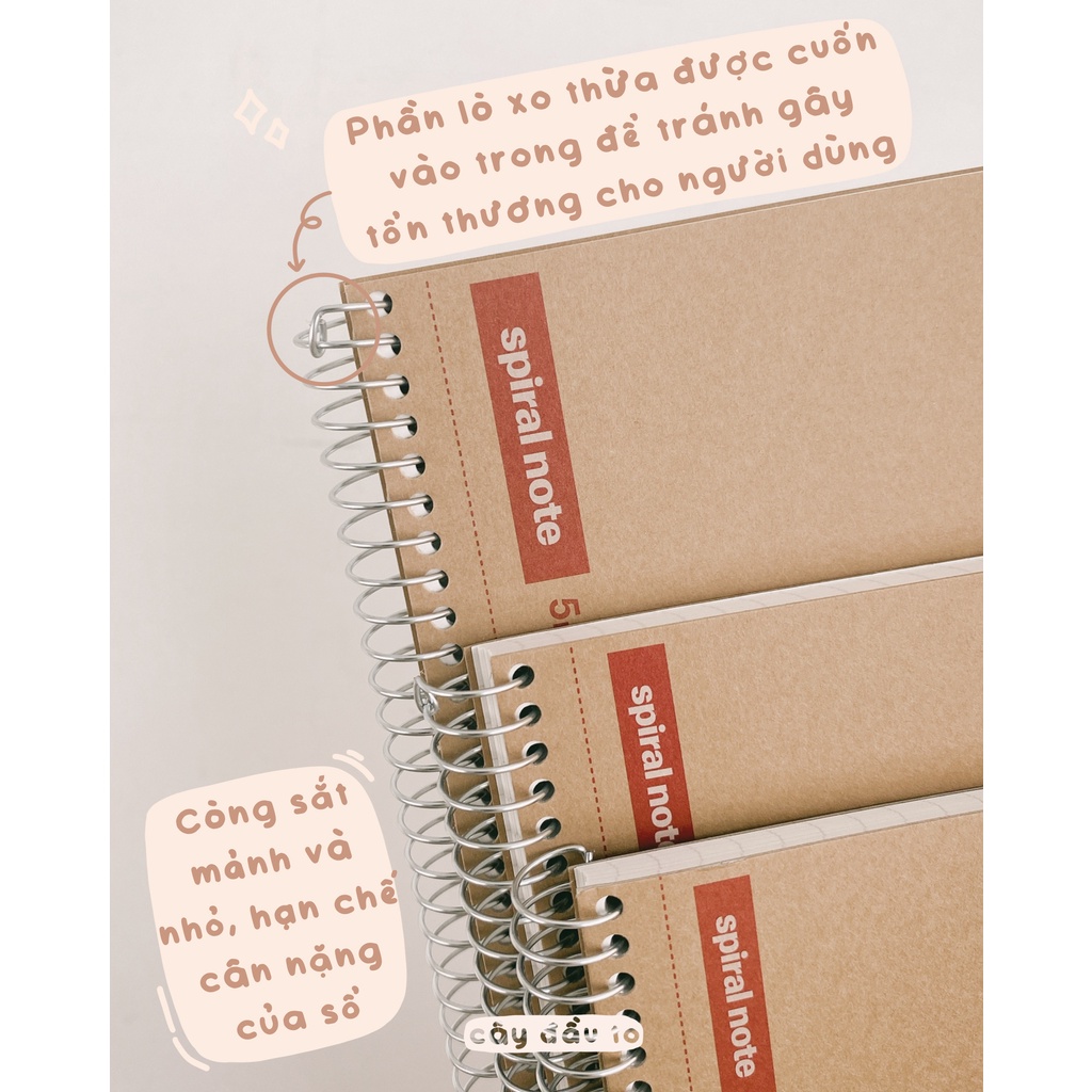 Sổ Lò Xo Ghi Chép Cao Cấp 80-160 Trang Maruman Spiral Note Nhật Bản Cây Đầu To