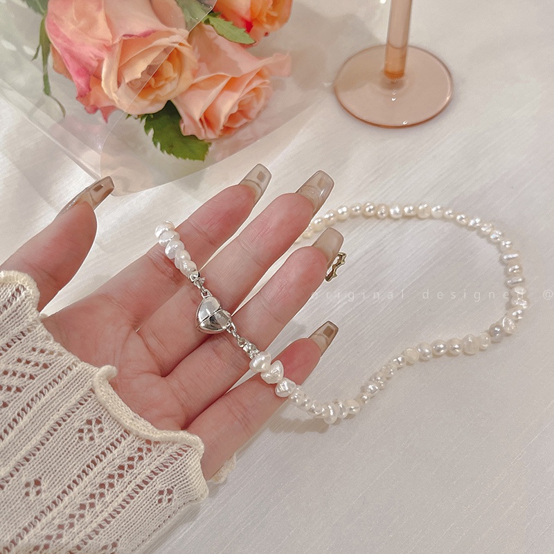 Vòng cổ Ngọc Trai Mặt Trái Tim Sang Trọng Cao Cấp Cho Nữ