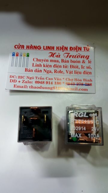 Role dòng 100A kèm đế  24 v 5chân