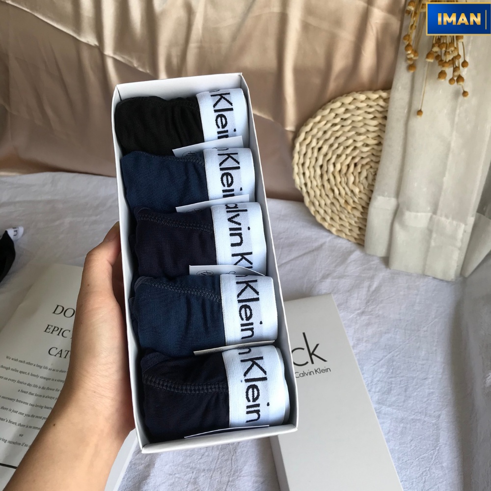 Quần Lót Nam Tam Giác Cotton Cao Cấp, Quần Sịp Nam Chéo Vải Mềm Mịn Co Dãn Thoáng Mát – Combo Hộp 5 Chiếc