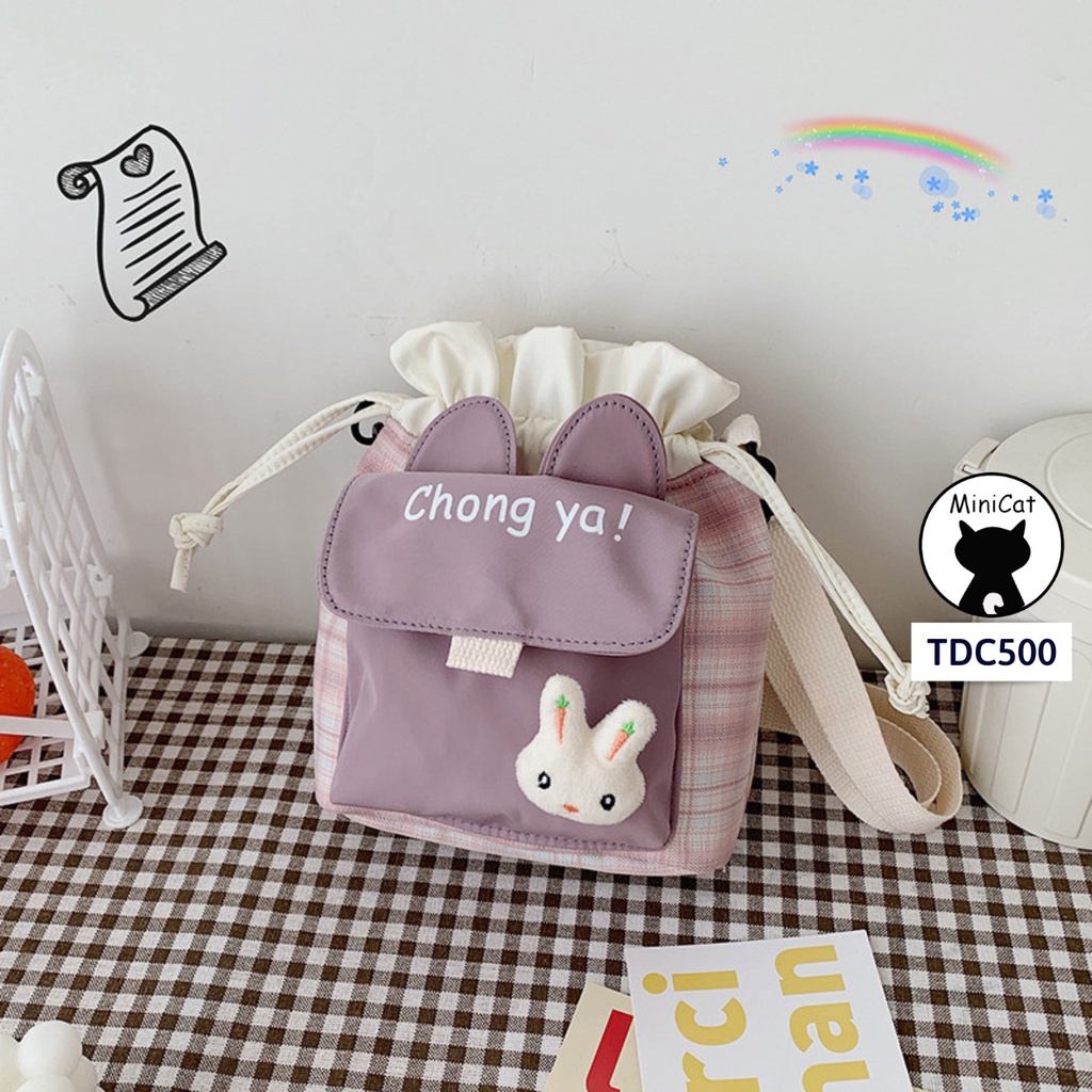 Túi đeo chéo, túi đeo vai vải canvas Hàn Quốc MiniCat TDC500