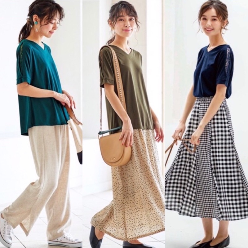 Áo kiểu phối tay ren xuất Nhật