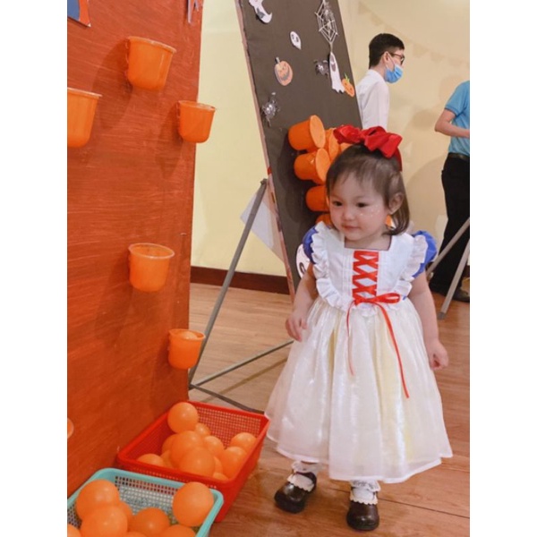 Đầm Công Chúa Bạch Tuyết Tặng kèm Nơ 🍓FREESHIP🍓 Váy Cổ Vuông Tay Ngắn Phong Cách Hàn Quốc Thời Trang Cho Bé Gái