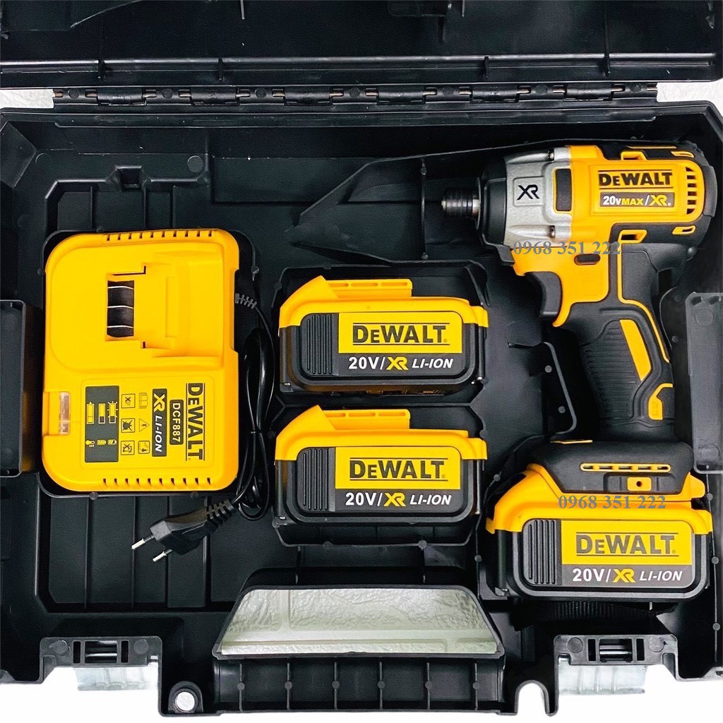 Máy bắn vít dùng pin DEWALT 20V,súng bắn vít 3 Đèn Led Trợ Sáng motor không chổi than