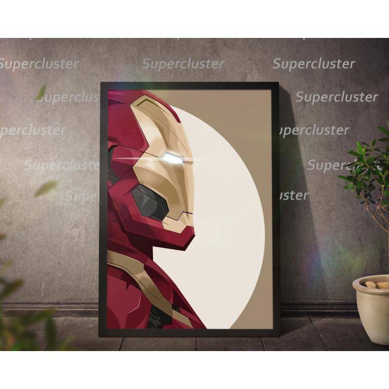 Tranh Vải Bạt Treo Tường In Hình Siêu Anh Hùng Người Sắt Marvel Trang Trí Nhà Cửa