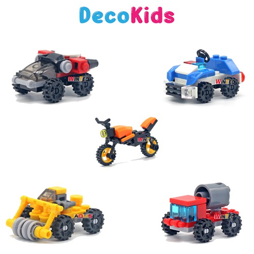 Combo đồ chơi lego xếp hình ôtô xe máy đô thị rèn luyện trí tuệ lắp ráp