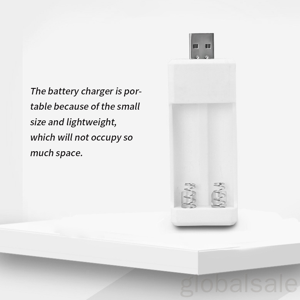 Thiết bị sạc pin AA AAA 2 ngăn sạc lại USB gọn nhẹ bằng nhựa