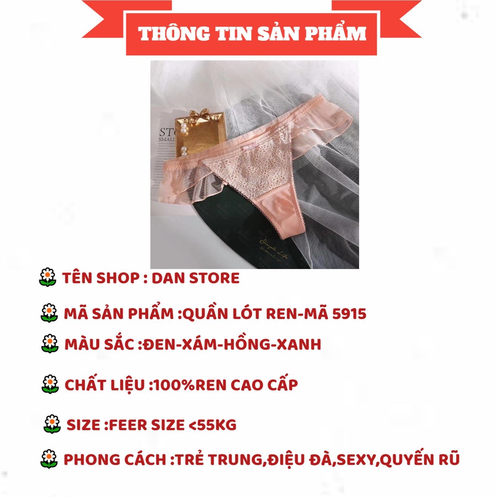 Quần Lọt Khe Nữ - Quần Lót Ren lọt khe họa tiết hoa thiết kế siêu gợi cảm sexy DAN STORE MÃ 5915