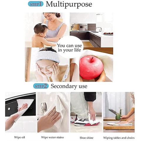 Khăn Giấy Ướt / Lau Mặt Bằng Chất Liệu Cotton Dùng 1 Lần Tiện Dụng Khi Đi Du Lịch