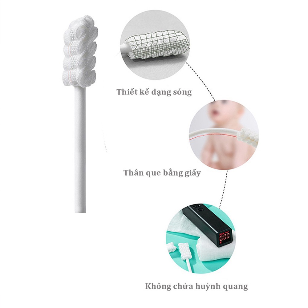 Hộp rơ lưỡi cho bé V-Coool, hộp 30 que (1 đầu rơ lưỡi)