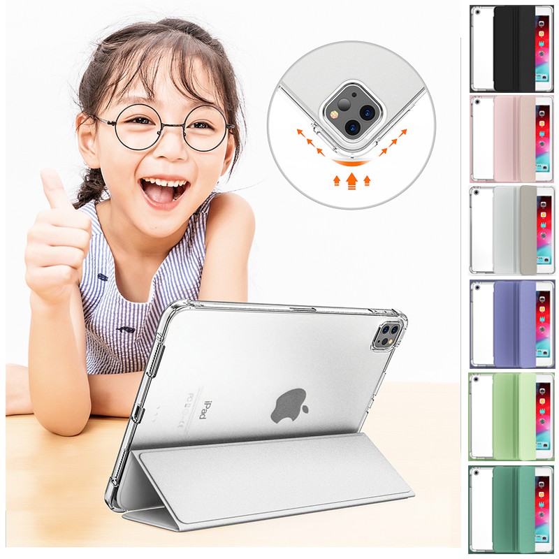 Bao da cho IPAD 8TH MINI PRO AIR 4 chế độ đánh thức và ngủ bằng da PU thân thiện môi trường+TPU mềm chống sốc gồm 6 màu