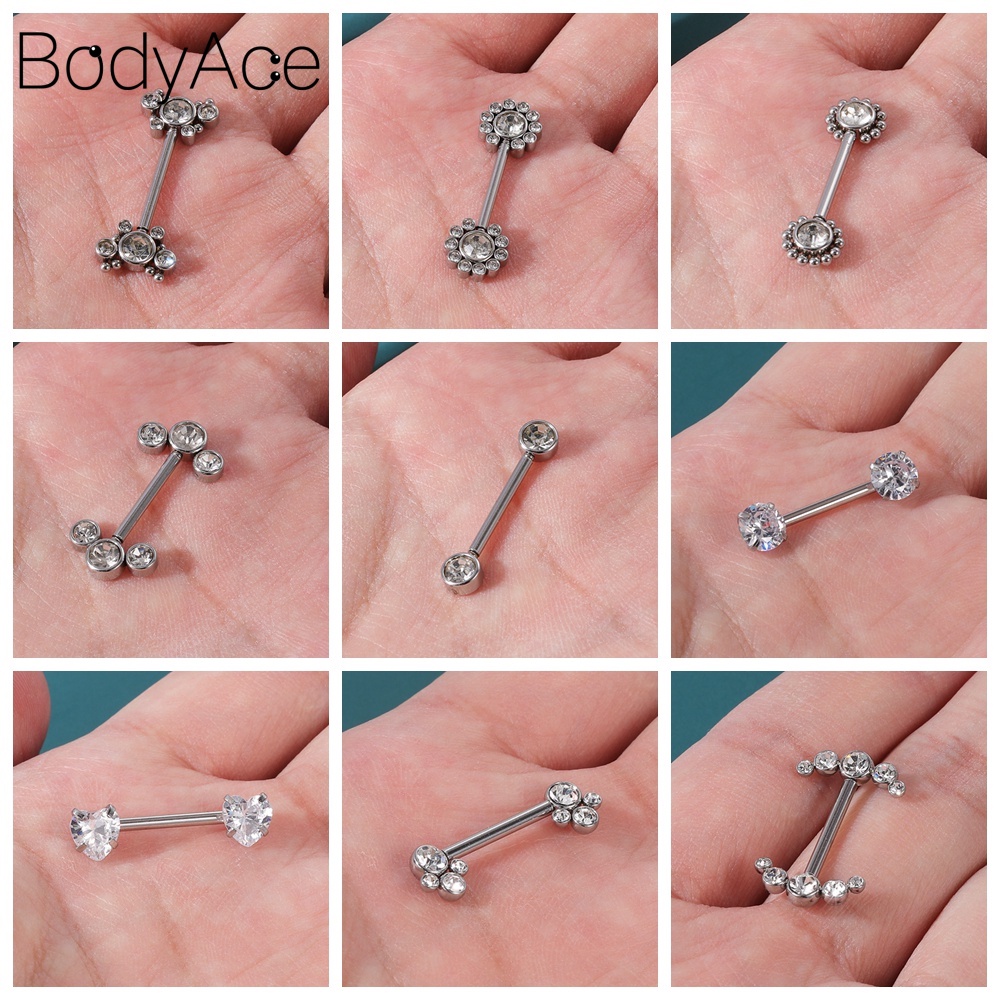 1 Khuyên Cơ Thể Hình Trái Tim Bằng Thép Không Gỉ 14G Cá Tính