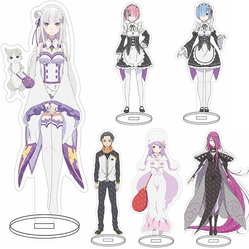 Mô Hình Nhân Vật Re Zero Rem Ram Emiria Subaru Bằng Acrylic Trang Trí Nhà Cửa