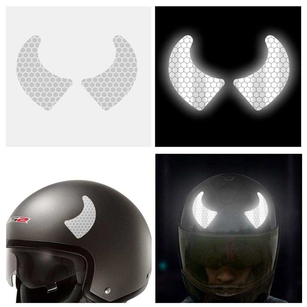 Decal Cảnh Báo Ban Đêm Hình Đôi Cánh Và Vương Miện Ác Quỷ Sáng Tạo Trang Trí Mũ Bảo