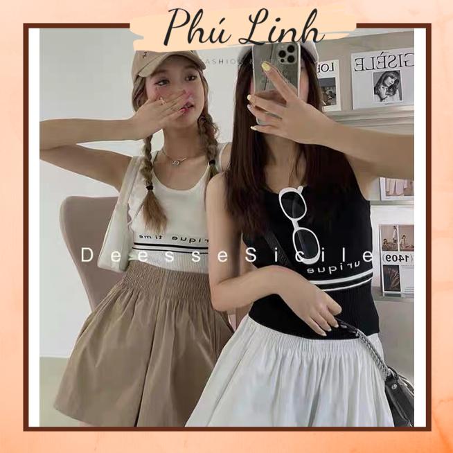 MS627 Áo ba lỗ nữ, áo sát nách len tăm chữ Quảng Châu PhuLinhShop