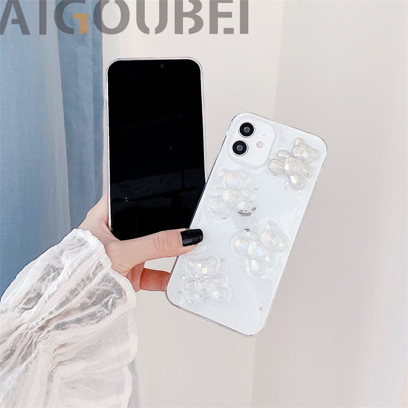 Delicate Transparent Radium Color Four Bears Phone Case Silicone Protective Cover for IPHONE 13 13PRO 13 PRO MAX 12 12PRO 12PROMAX 11PRO 11PROMAX X XS XR XSMAX