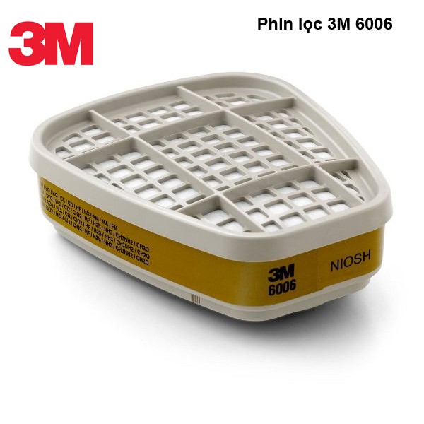 Mặt nạ phòng độc 3M 7501 + Phin lọc 6006 - Phun thuốc sâu, chất khí độc hại, môi trường ô nhiễm, hóa chất