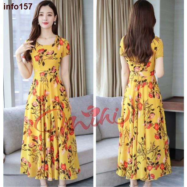 miu-miu♠♚♈Váy Đầm Trung Niên Nữ Cho Mẹ Họa Tiết Dáng Dài V04 - Thời Trang Cho Người Lớn Tuổi Trung Tuổi U40 U50 Giá Rẻ Đ | BigBuy360 - bigbuy360.vn