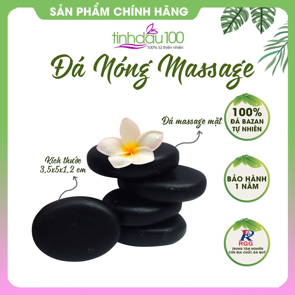 Đá massage mặt giúp chống lão hóa, da hồng hào kích thước 3.5x5x1.2cm Tinh Dầu 100 Shop