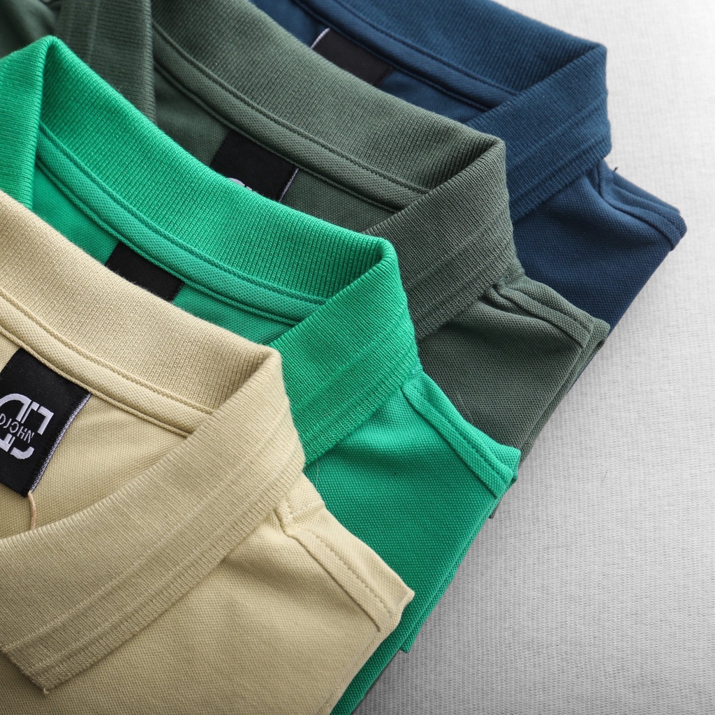 Áo polo DJOHN basic chất vải cá sấu form slim trẻ trung , Áo thun nam cổ bẻ trơn bigsize - 3bros