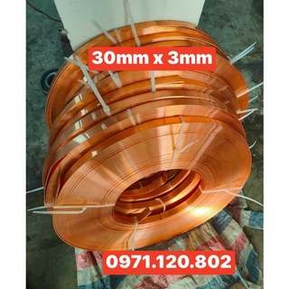 Đồng đỏ thanh mềm 30mm*3mm*1500mm ( quấn máy hàn )