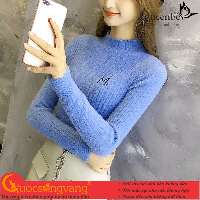 Áo len nữ dài tay áo len dáng ôm len mềm Queenbe GLA308 Cuocsongvang