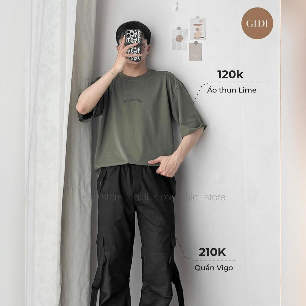 Áo phông cổ tròn LIMERENCE Nam Nữ Unisex chữ in - áo thun tay lỡ form rộng OVERSIZE co giãn thoáng mát GIDI