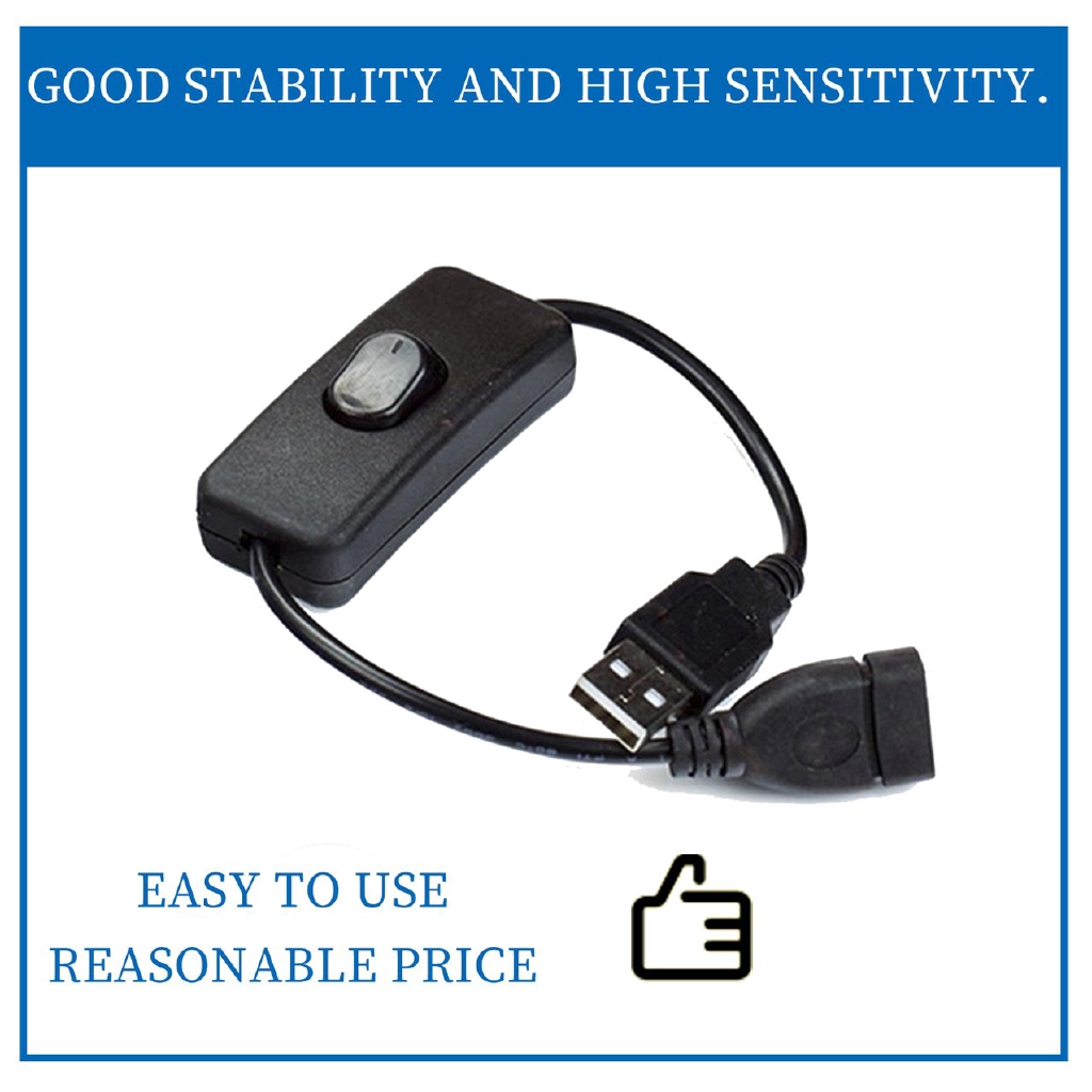 ^0^ Male To Female USB Cable With Switch ON/OFF For LED Light Strip Power Line 2A