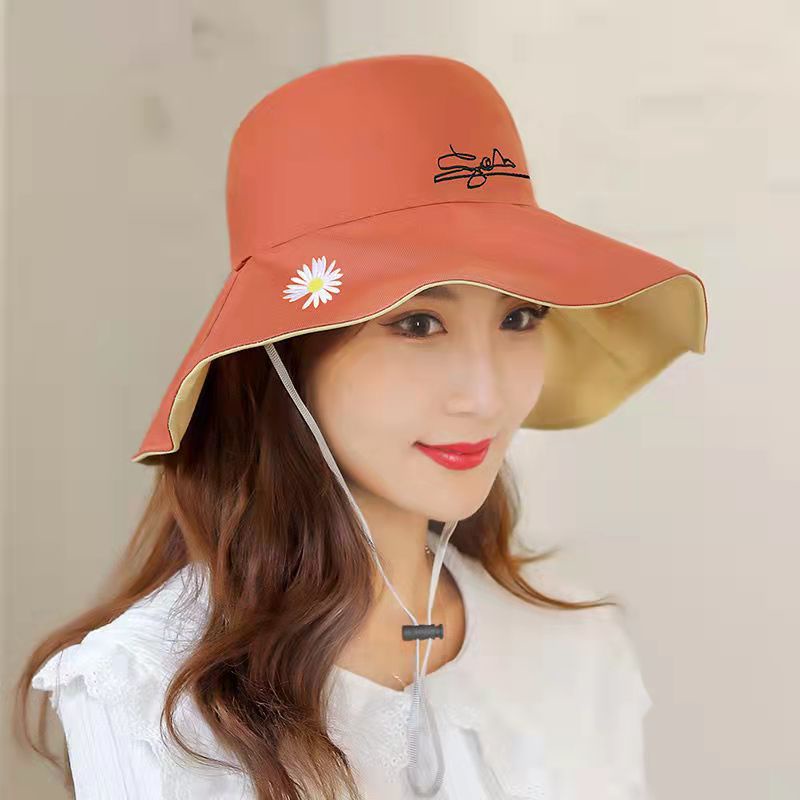 Mũ Vành Rộng Chống Tia Uv Họa Tiết Hoa Cúc Thời Trang Mùa Hè