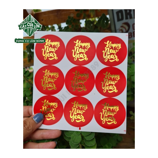SET 5 TẤM TEM GIẤY HAPPY NEW YEAR