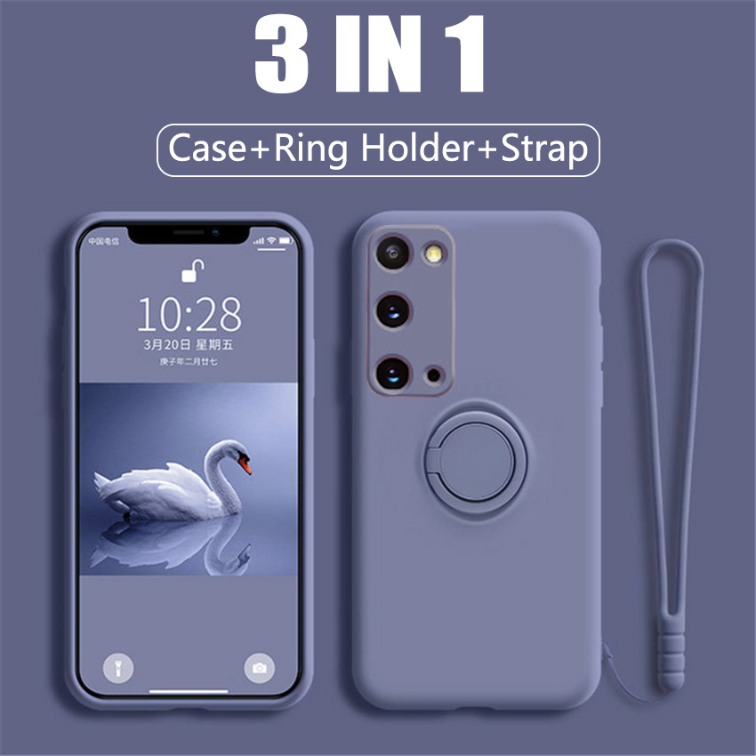 Ốp điện thoại silicon có giá đỡ và dây đeo dẻo cho Samsung S20 Plus S20 Fe Ultra S20Fe | BigBuy360 - bigbuy360.vn