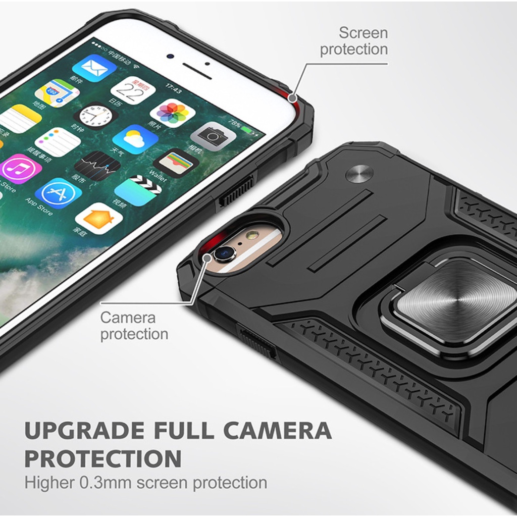 Ốp chống sốc quân đội iPhone SE 2020 6 6s 7 7s 8 8G kèm nhẫn Iring làm giá đỡ