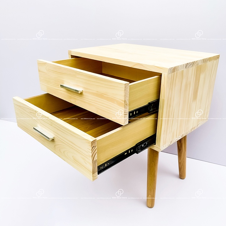 [GIÁ TẠI XƯỞNG]Tủ đầu giường 2 ngăn gỗ thông ghép tự nhiên cao cấp, Tab đầu giường phong cách Bắc Âu hiện đại sang trọng