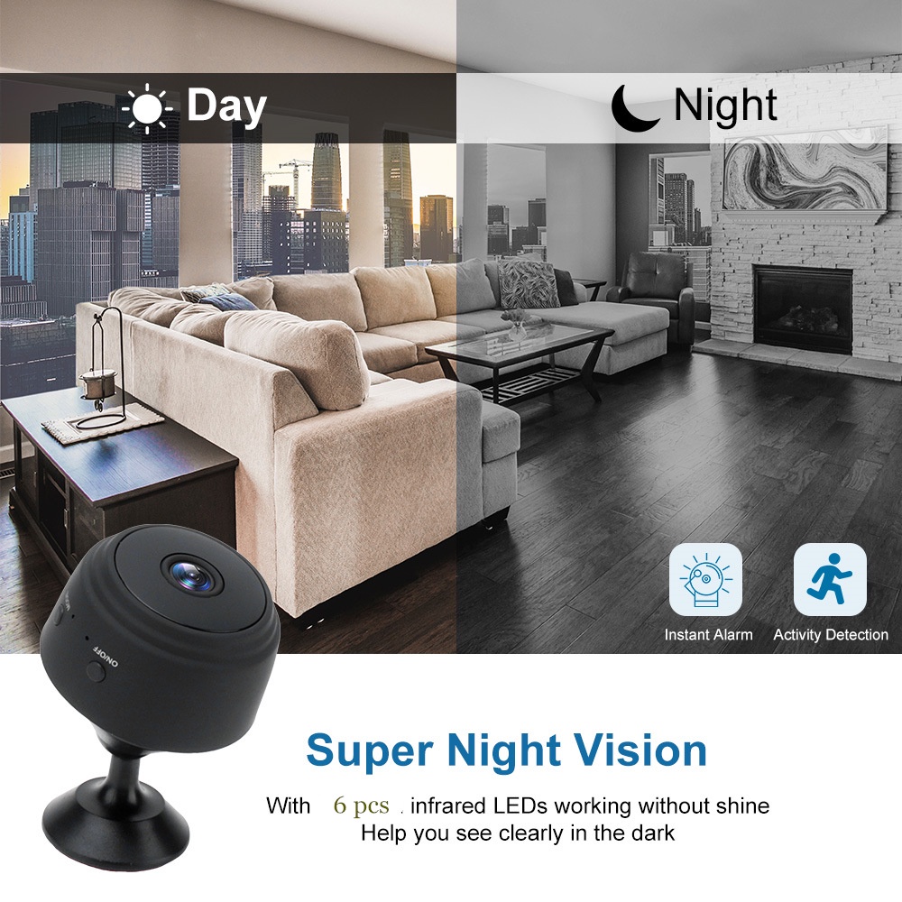 Camera an ninh không dây kết nối wifi A9 HD 1080p góc rộng | BigBuy360 - bigbuy360.vn
