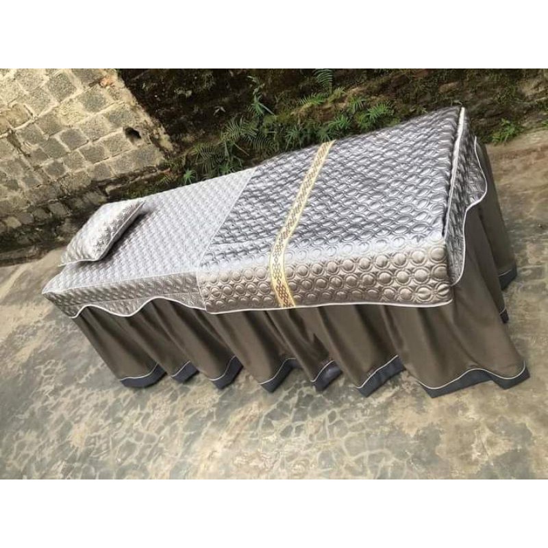 Ga lụa trần bông giường spa cao cấp, ga giường mi, ga giường massa hàng may 1 ngày có