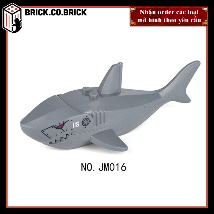 Đồ chơi lắp ráp minifigure  mô hình động vật và thú rừng xanh Cá mập, Cá sấu - Animals JM013 - JM016