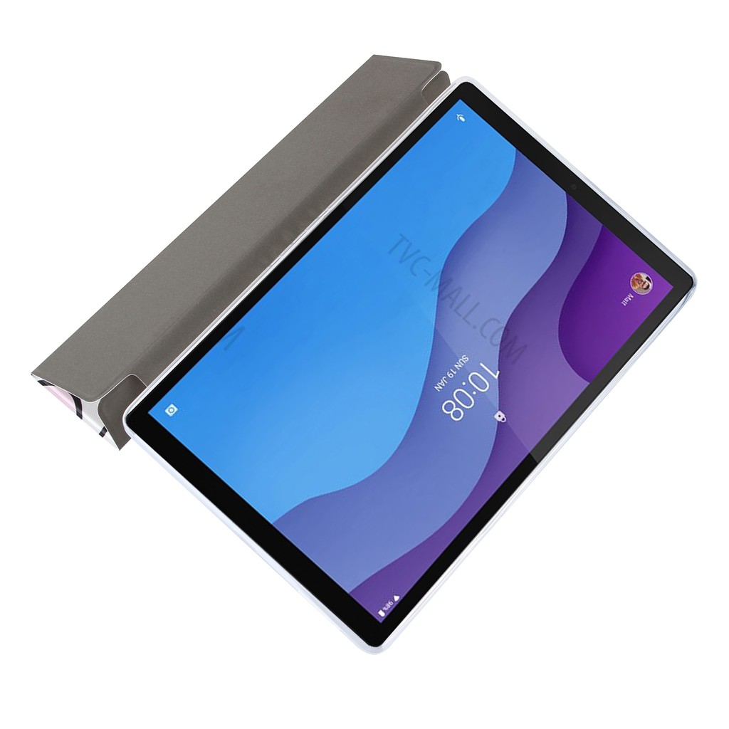 Bao da TPU mỏng nắp lật kiêm giá đỡ cho Lenovo Tab M10 HD  TB-X306F/TB-X306X
