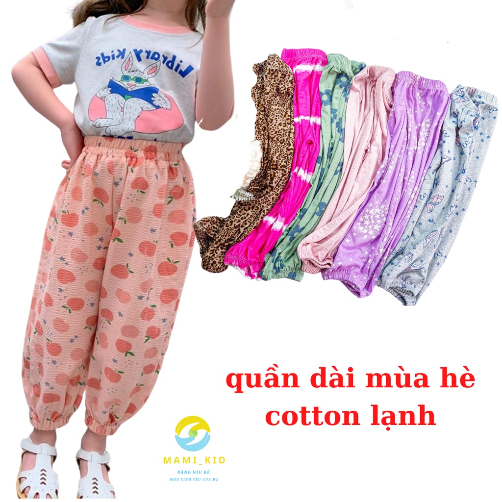 Quần Bomber Bé Gái, Quần Alibaba Ống Rộng Chống Muỗi Mùa Hè cho bé, rất mát, vải thun lạnh mềm mại...
