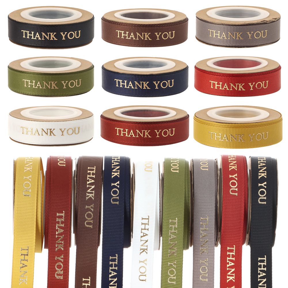 Ruy băng satin in chữ thank you dùng trang trí hộp quà đẹp mắt xinh xắn DIY