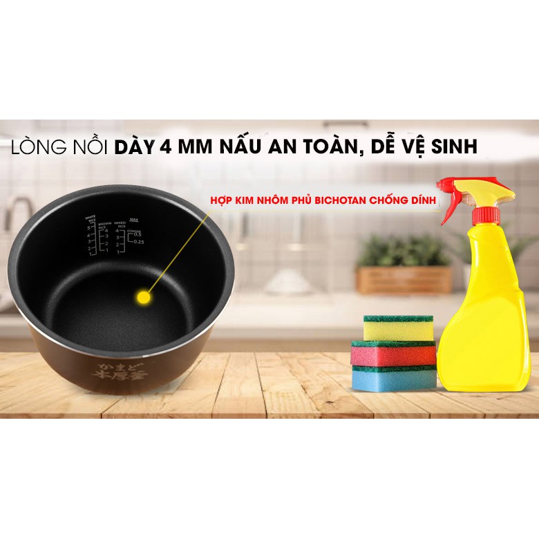 Nồi cơm điện tử Toshiba 1.8 lít RC-18DR2PV Mới 100% Số người ăn 4 - 6 người -Lòng nồi chống dính cao cấp