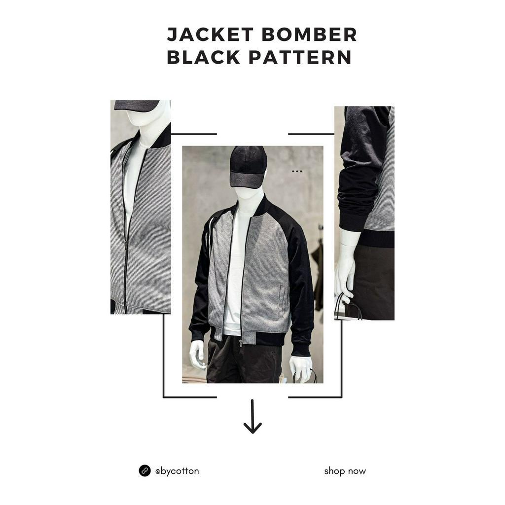 Áo Khoác Nam BY COTTON JACKET BOMBER BLACK PATTERN