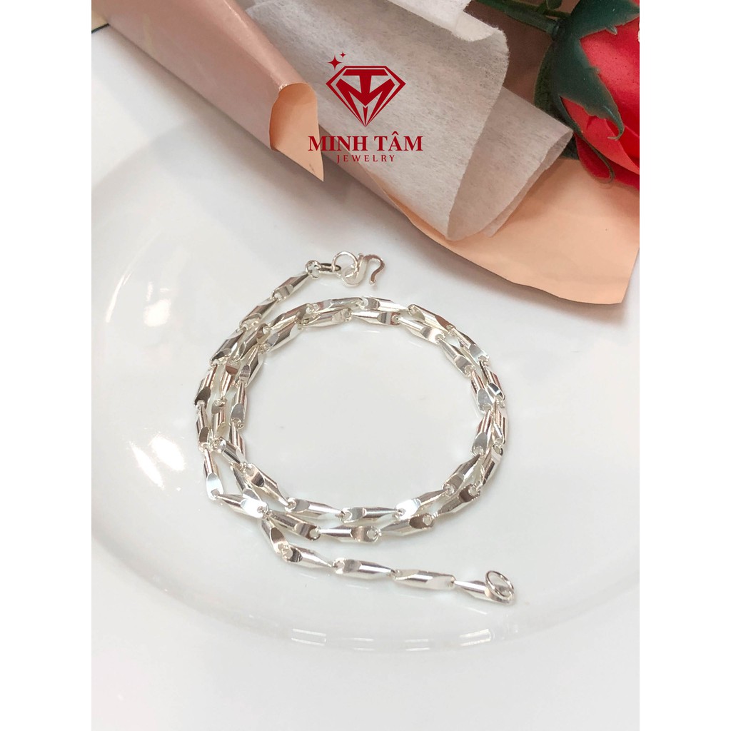 Dây chuyền bạc nam Minh Tâm Jewelry dây mưa trơn nối mắt xích