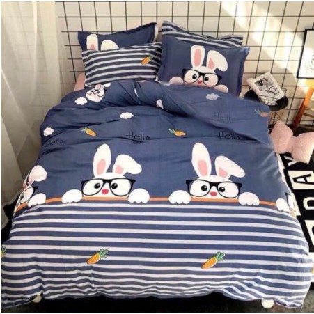 ( Tặng 1 khăn lau đa năng)Bộ 4 Món Vỏ Chăn Ga Gối Coton poly cao cấp hàng nhập