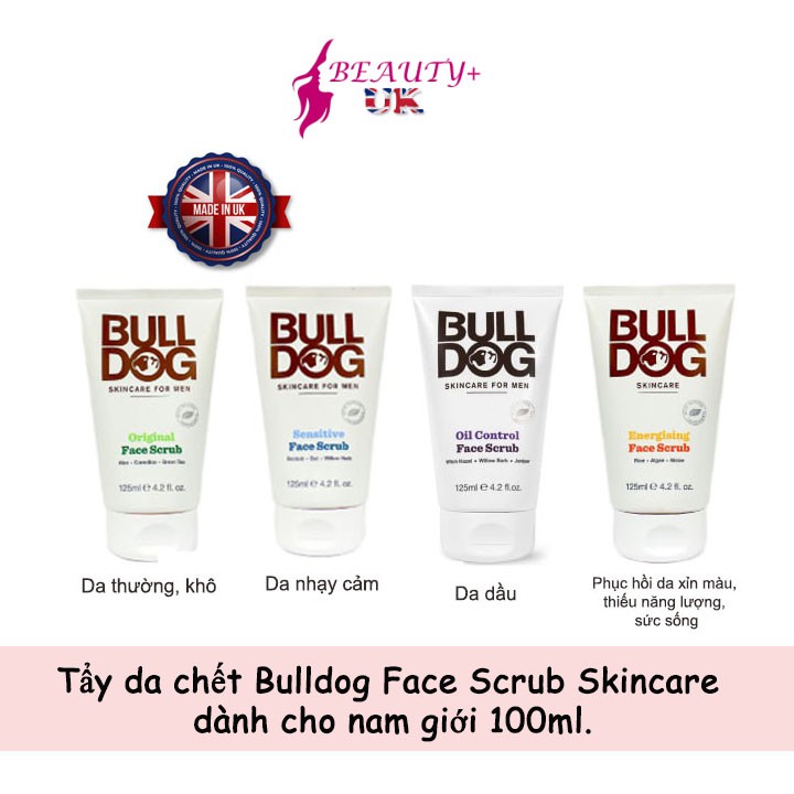 Tẩy da chết Bulldog Face Scrub Skincare dành cho nam giới 100ml