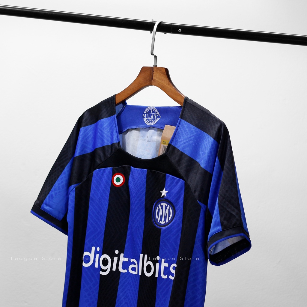 Áo Inter Milan LeagueStore - áo đá bóng bộ quần áo thể thao nam Inter sân nhà màu sọc xanh đen 22/23