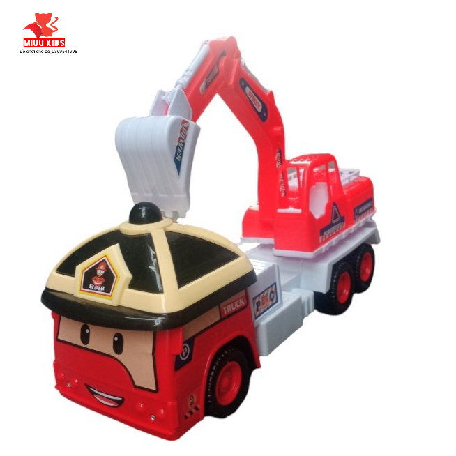 Ô Tô Múc Cứu Hỏa POLI Bằng Nhựa Cao Cấp Size Lớn