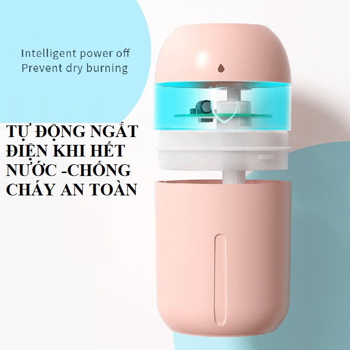 Máy Tạo Độ Ẩm Mini Phun Sương Tinh Dầu Giọt Nước Dung Tích 330ml Khuếch Tán Hương Thơm Khử Mùi Khử Khuẩn Đuổi Côn Trùng