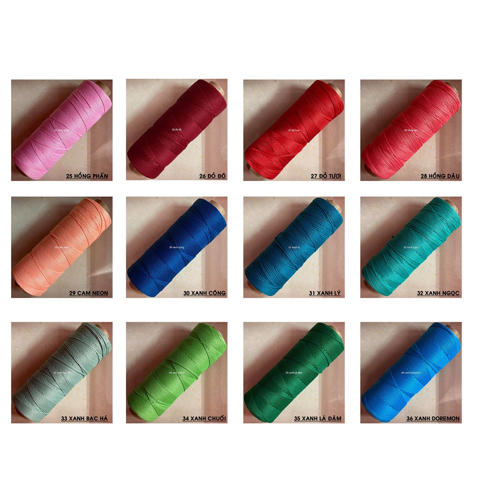 Bảng 1 -Sợi dệt trơn 2mm Craftyarn VN