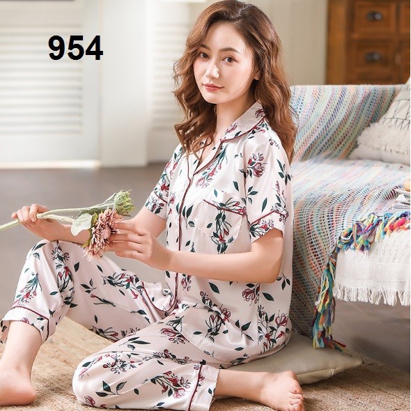 NG9531 - Bộ pyjama nữ chất lụa hàng nhập